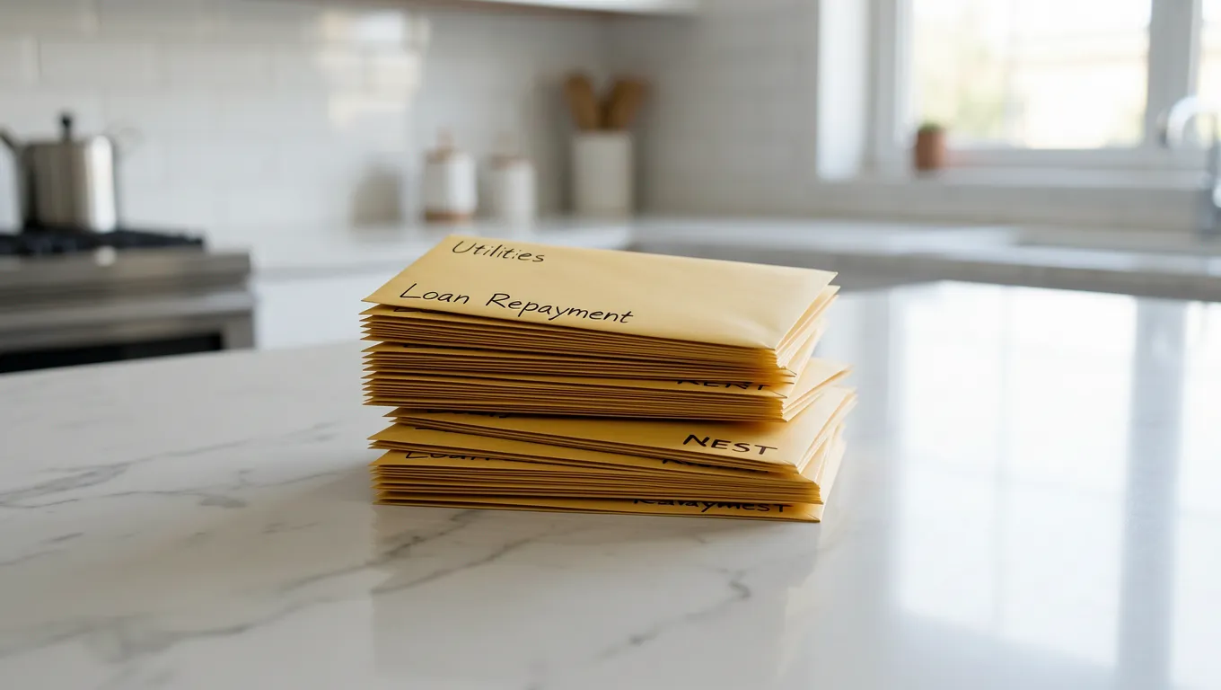 Organized budget envelopes for managing monthly expenses